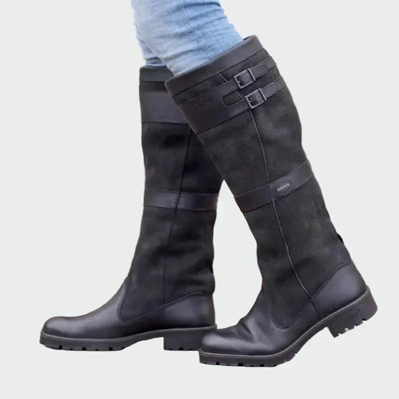 Laura | Retro Leather Knee-High Boots