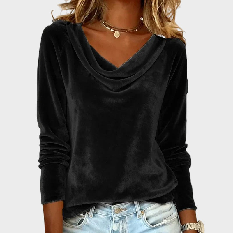 Dalia™ | Luxurious top with draped neckline