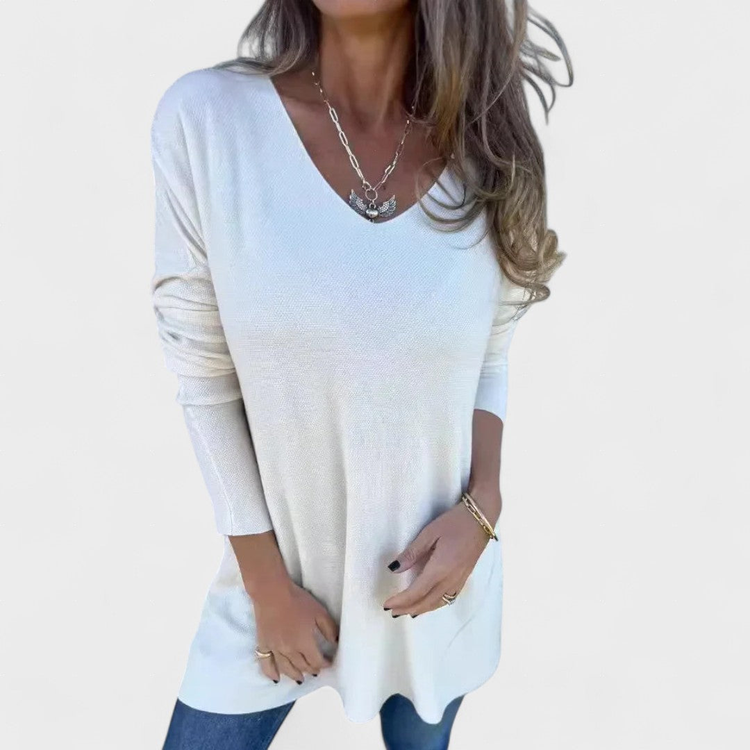 Juana™ | Relaxed Knit Tunic with V-Neck