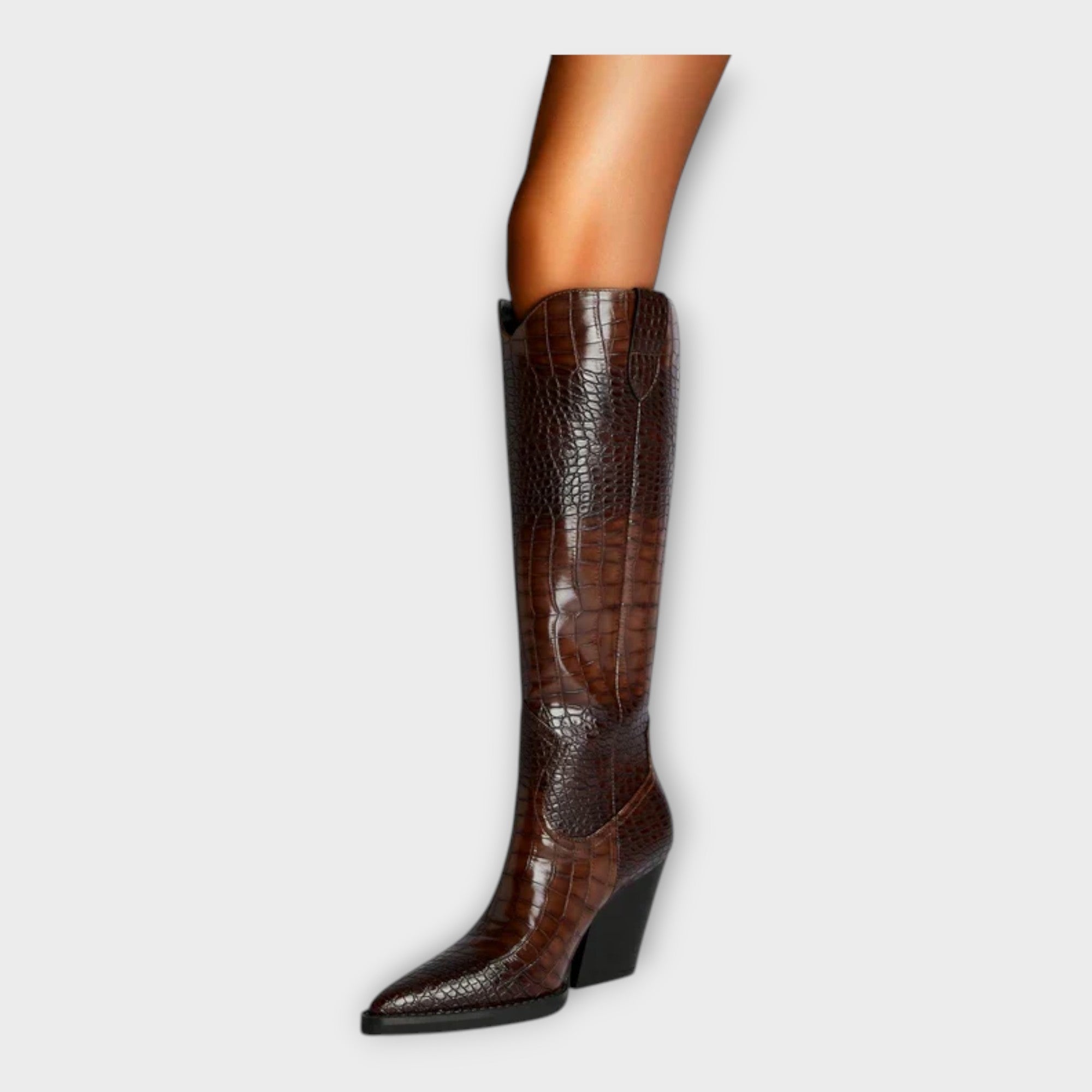 Camila | Croc Design Boots with Elegant Daily Heel