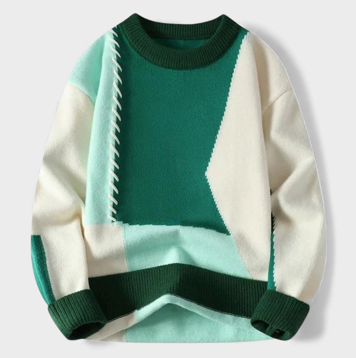 Maela™ | Hand-knitted patchwork sweater