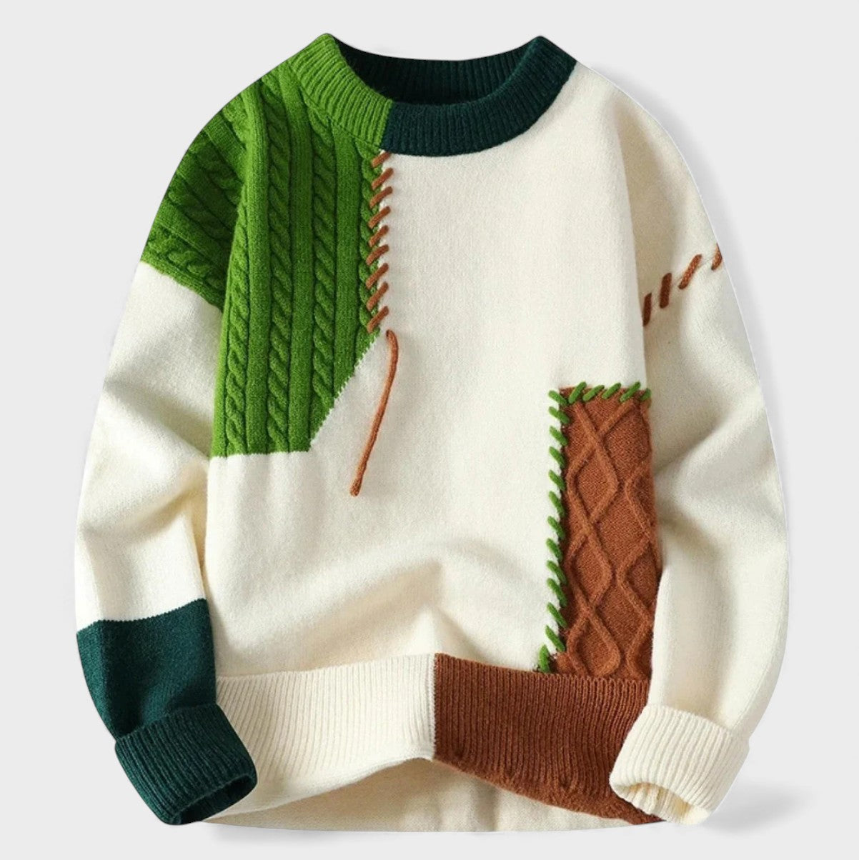 Maela™ | Hand-knitted patchwork sweater