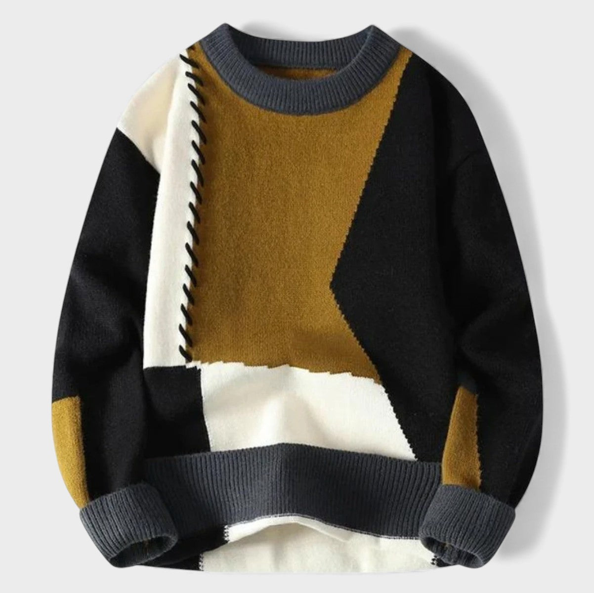 Maela™ | Hand-knitted patchwork sweater