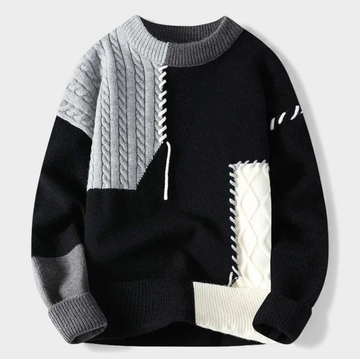 Maela™ | Hand-knitted patchwork sweater