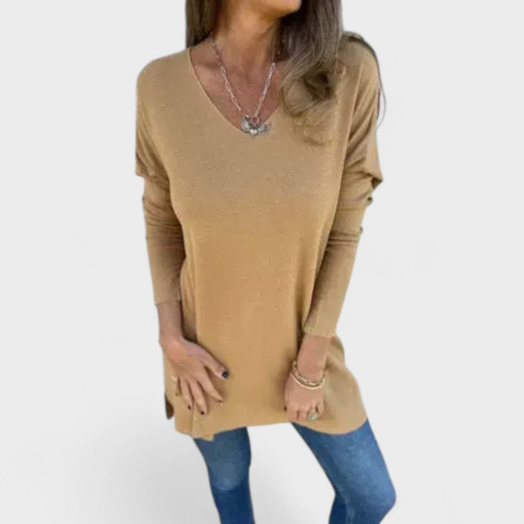Juana™ | Relaxed Knit Tunic with V-Neck