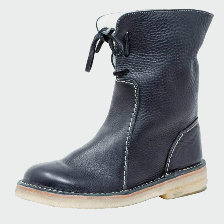 Alba | Waterproof Leather Ankle Boots with Wool Lining