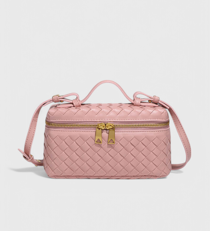 Milla Mini Woven Bag with Gold Accessories
