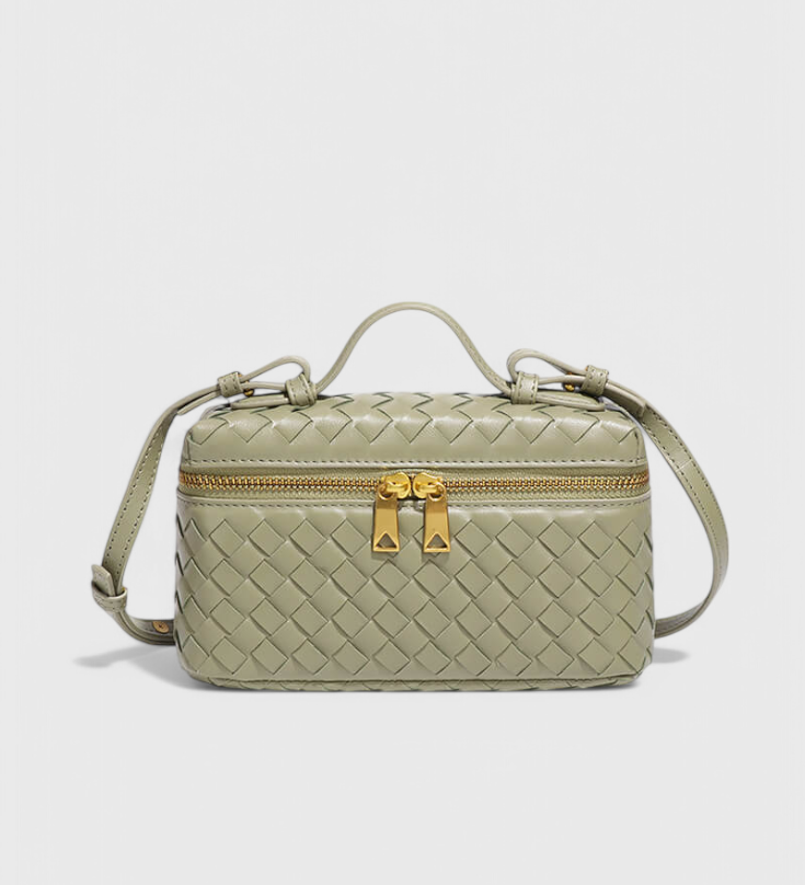 Milla Mini Woven Bag with Gold Accessories