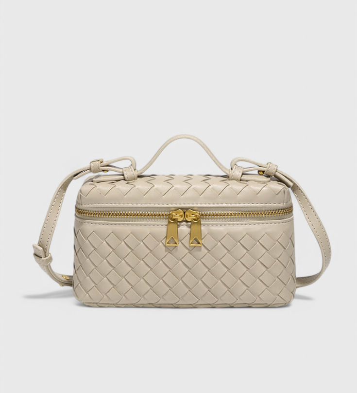 Milla Mini Woven Bag with Gold Accessories