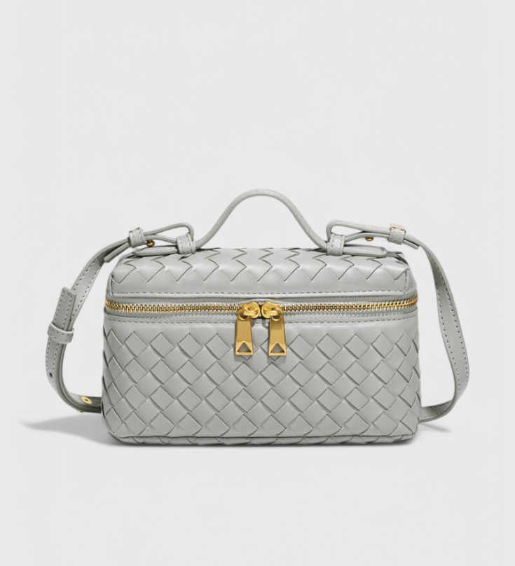 Milla Mini Woven Bag with Gold Accessories