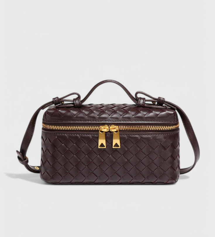 Milla Mini Woven Bag with Gold Accessories
