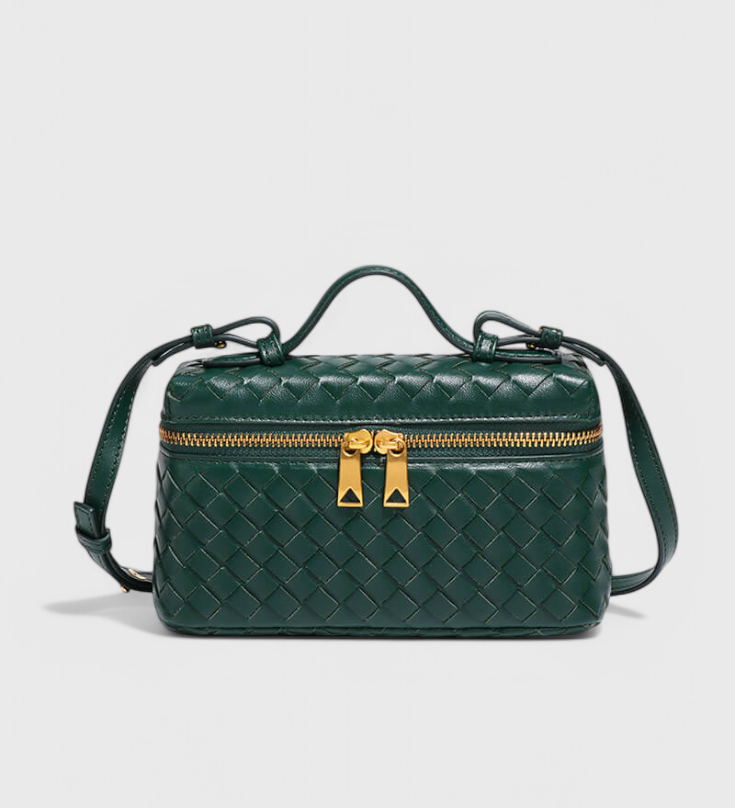 Milla Mini Woven Bag with Gold Accessories