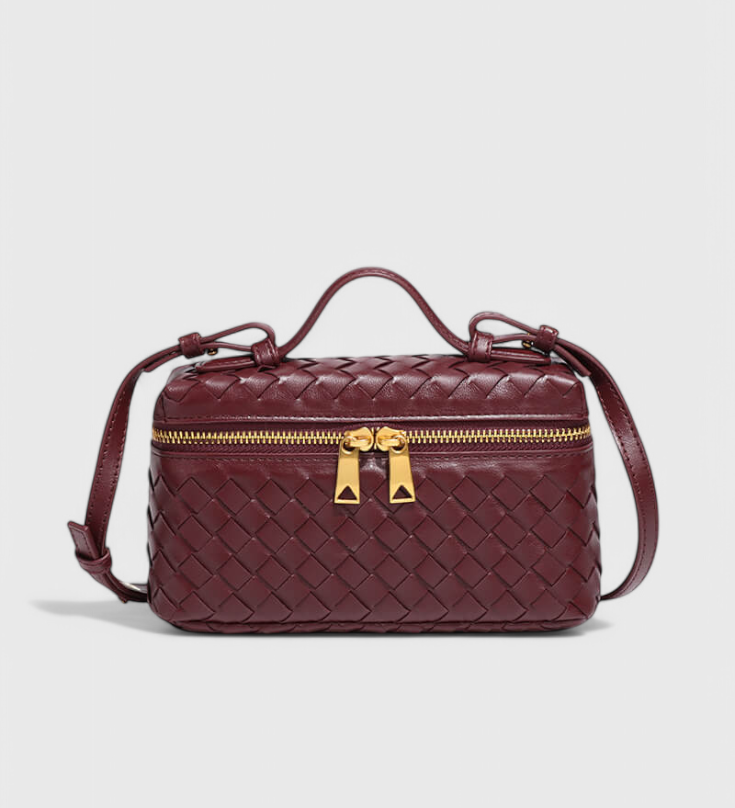 Milla Mini Woven Bag with Gold Accessories