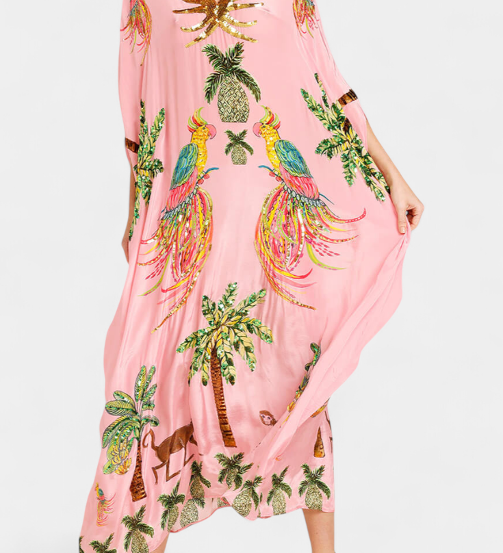 Evangeline Printed Dress with Off-the-Shoulder Design