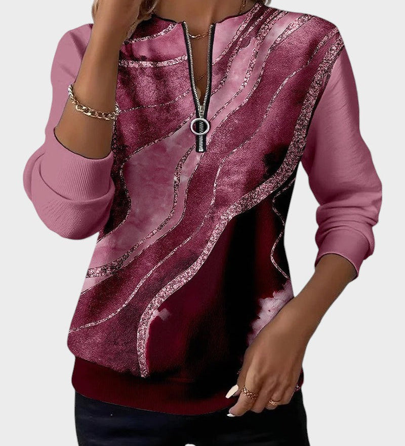 Luna™ | Half-Zip Sweatshirt with Vintage Print