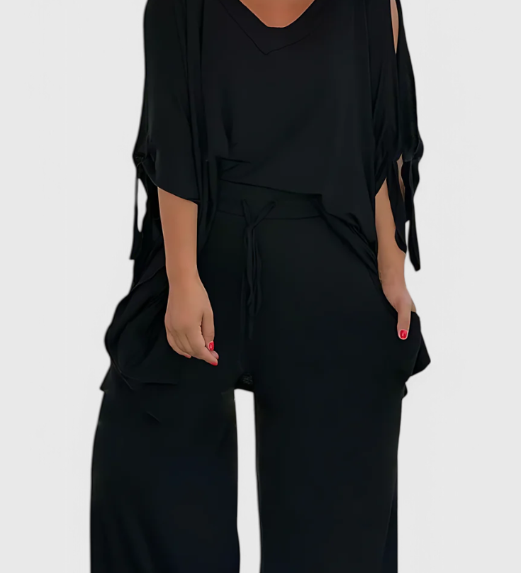 Cecilia Two-Piece Set with Off-Shoulder Detail