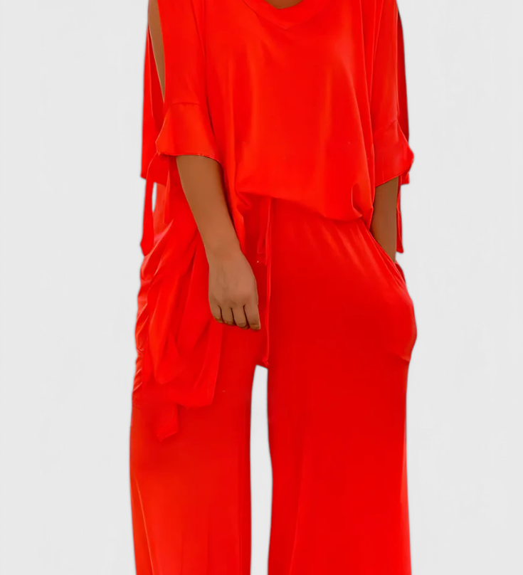 Cecilia Two-Piece Set with Off-Shoulder Detail