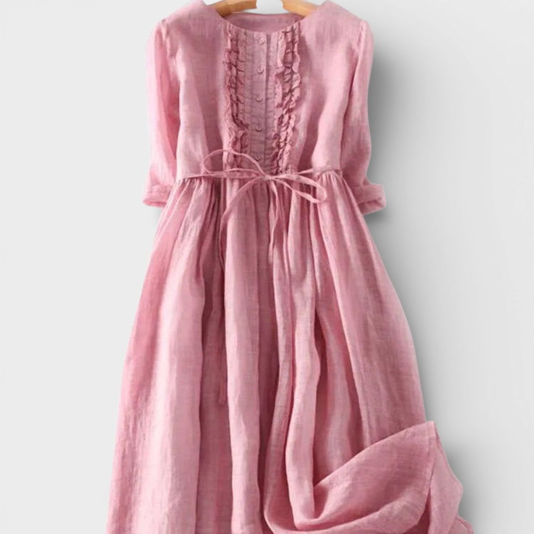 Carmen™ | Elegant Linen Maxi Dress