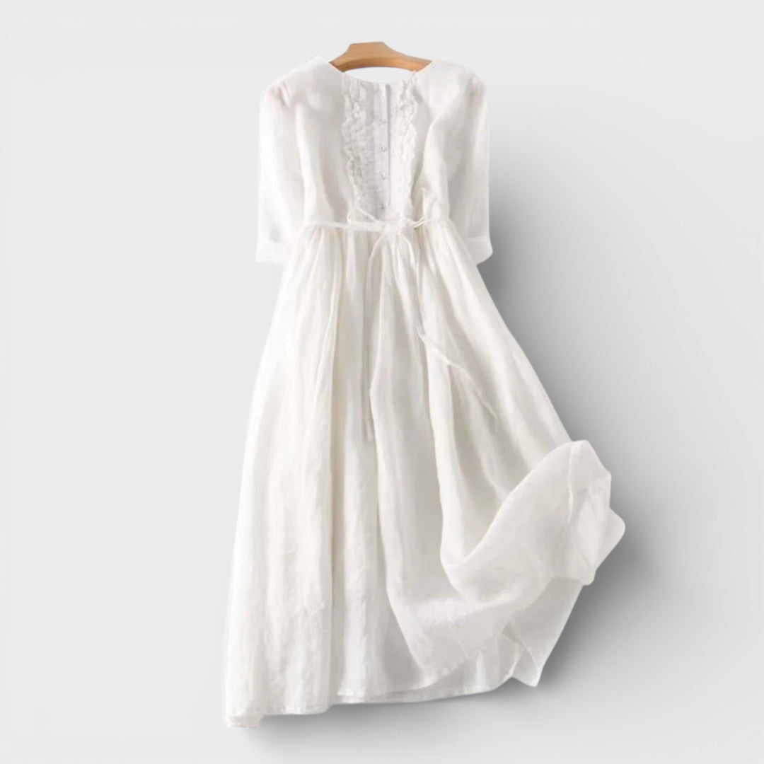 Carmen™ | Elegant Linen Maxi Dress