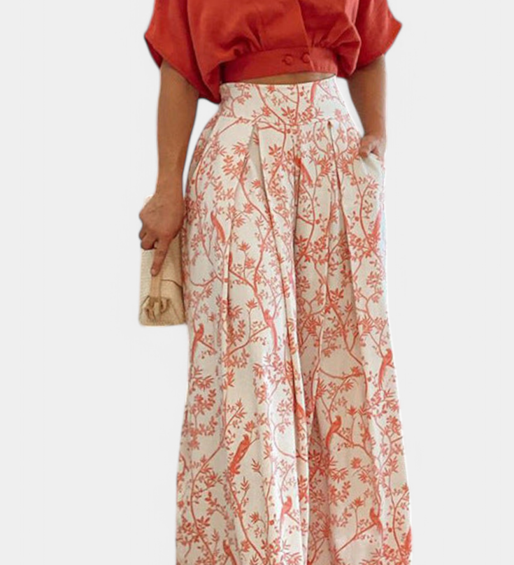 Olivia Boho V-Neck and Wide Leg Set
