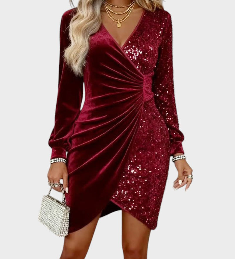 Marina™ | Midi Dress with V-Neck