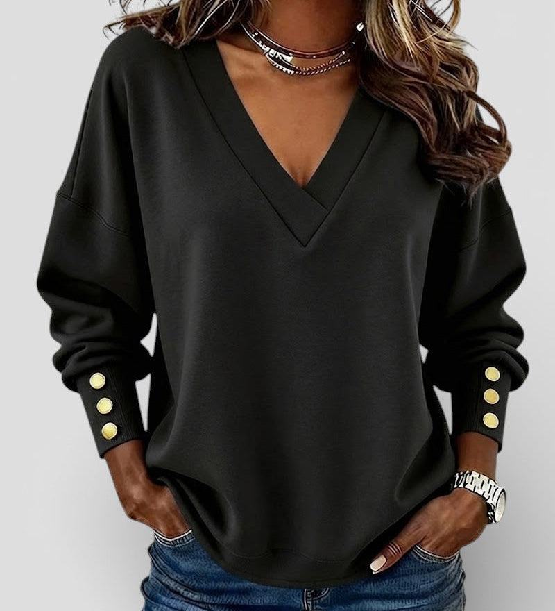 Nerea™ | Elegant V-Neck Blouse