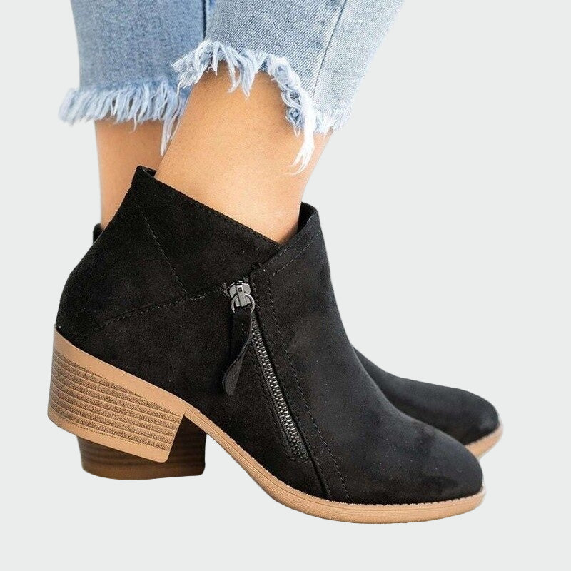 Claudia | Premium Orthopaedic Leather Boots with Comfortable Heel