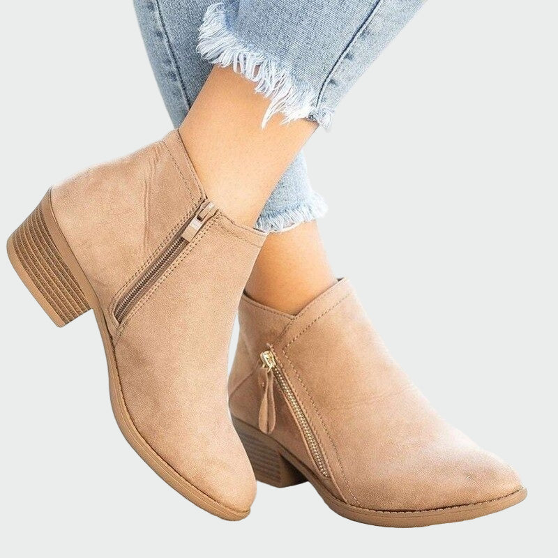 Claudia | Premium Orthopaedic Leather Boots with Comfortable Heel