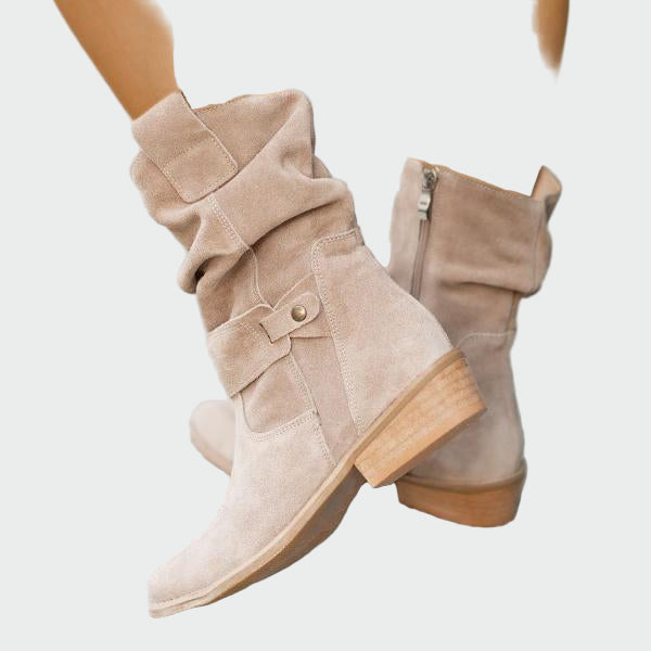Eva | Casual Soft Suede Ankle Boots with Modern Detail
