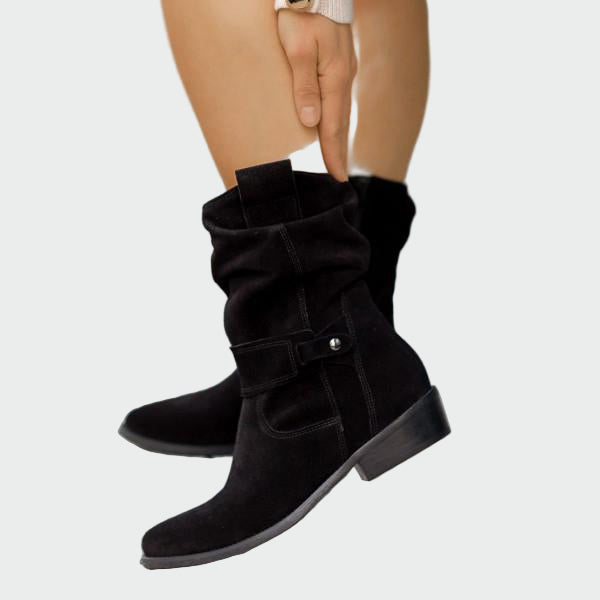 Eva | Casual Soft Suede Ankle Boots with Modern Detail