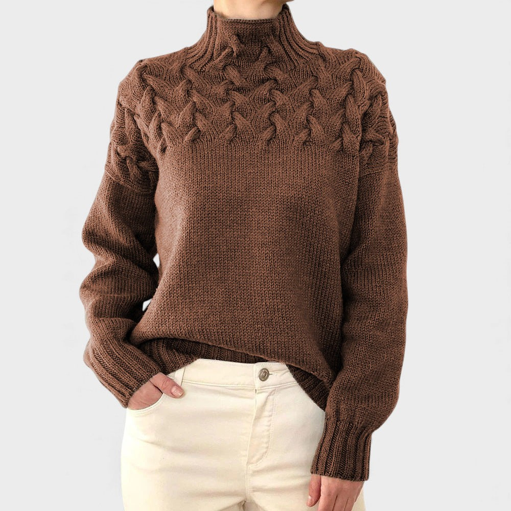Nora™ | Warm Knitted Sweater with High Neck