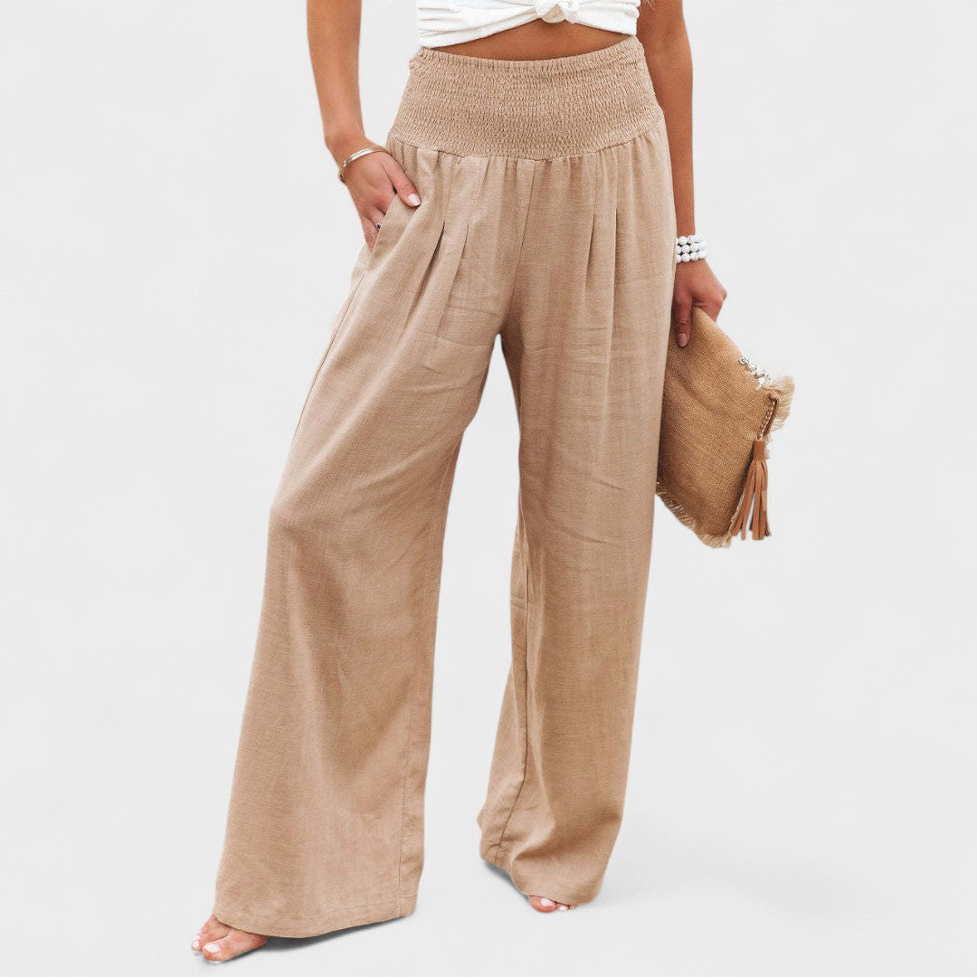Susana™ | Wide Cotton and Linen Trousers