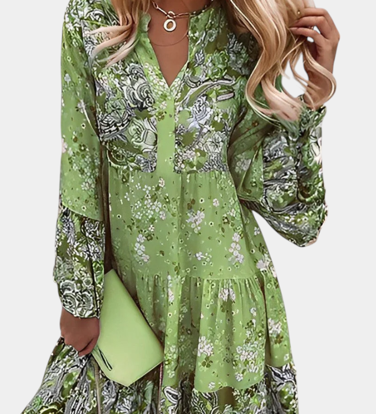 Vera Boho Floral Mini A-Line Dress