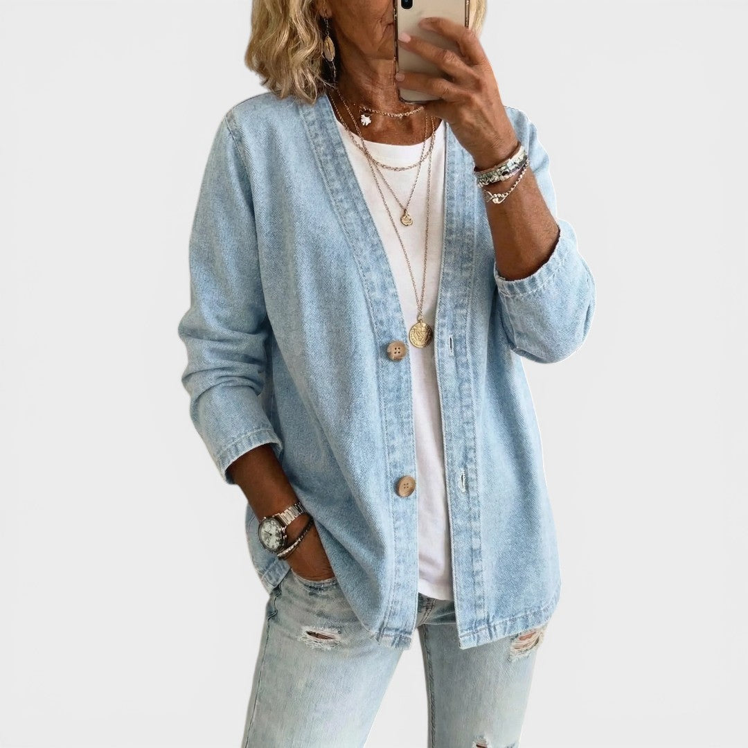 Clara™ | Stylish Denim Coat