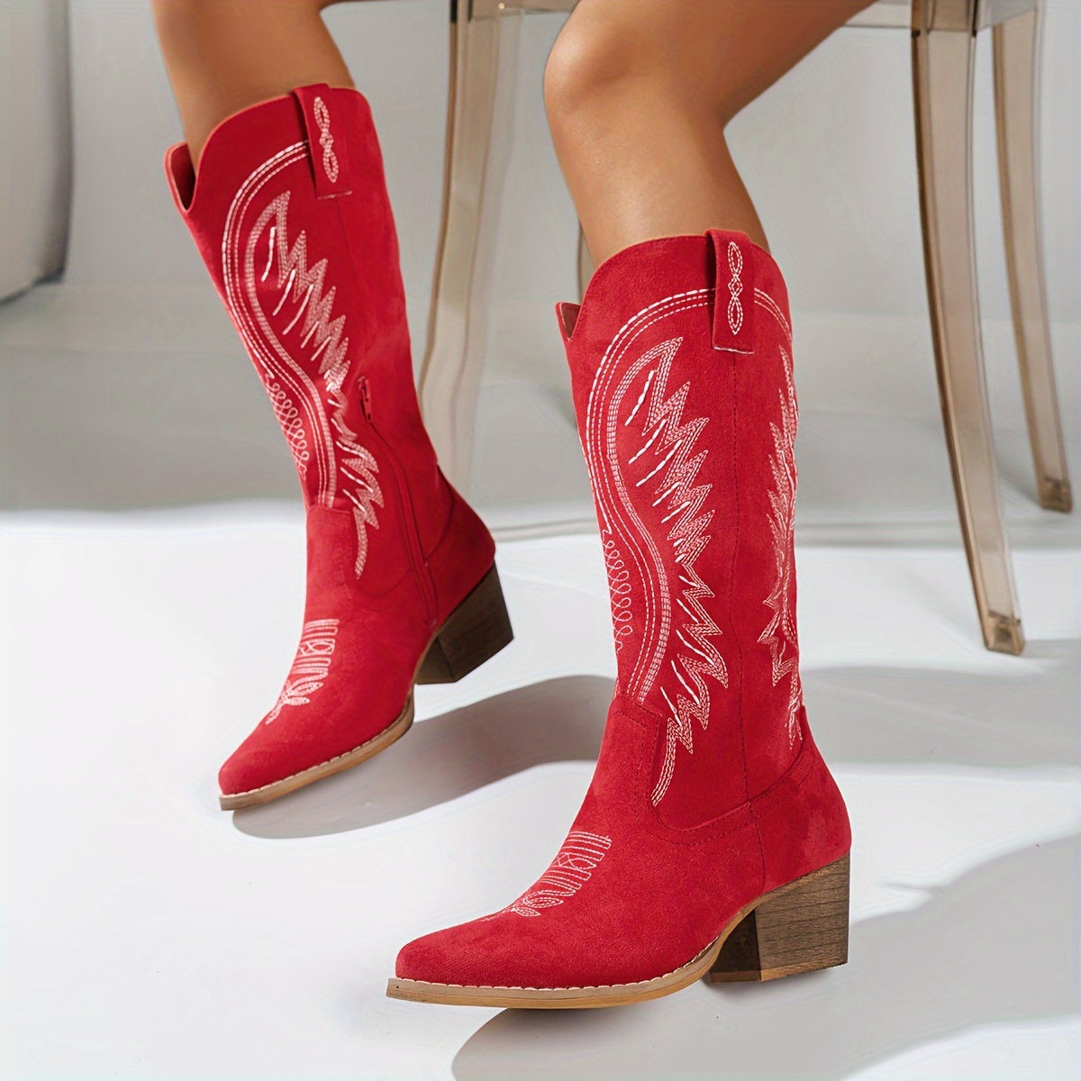 Valentina | Cowboy Boots with Stable and Comfortable Block Heel