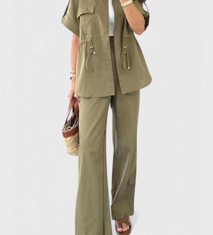 Lani Relaxed Two-Piece Shirt and Trousers Set