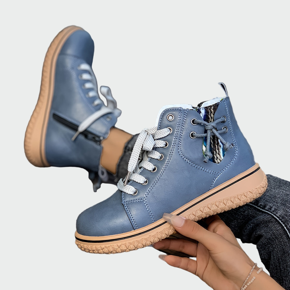 Inés | Modern Leather Orthopaedic Boots with Low Shaft