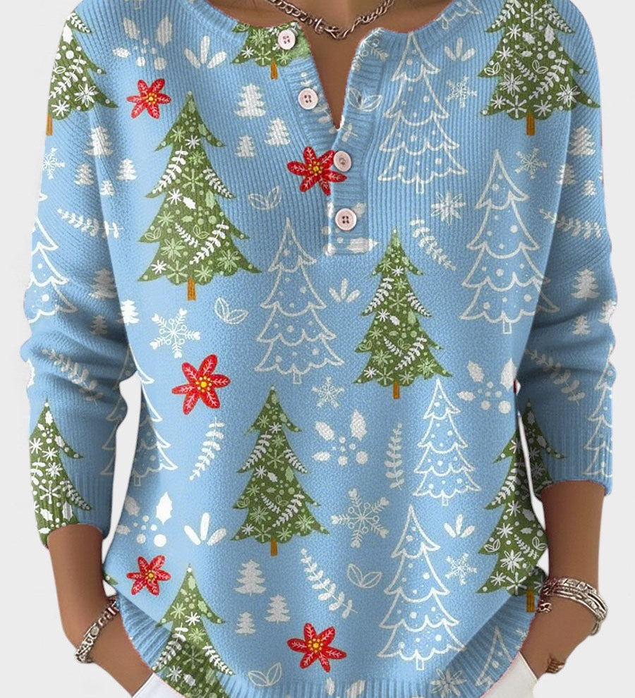 Sofía™ | Christmas Sweater with Decorative Buttons