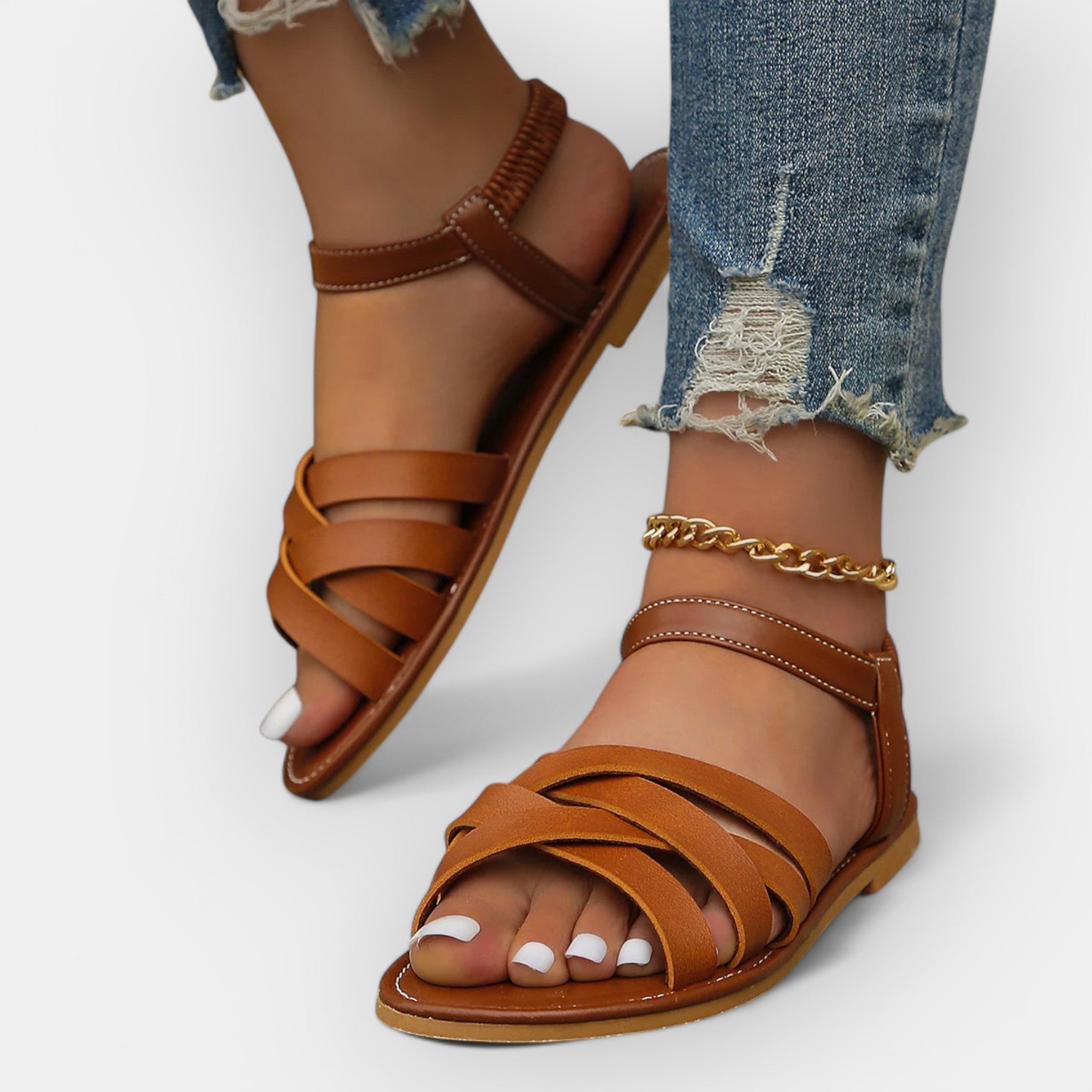 Handmade sandals with adjustable straps