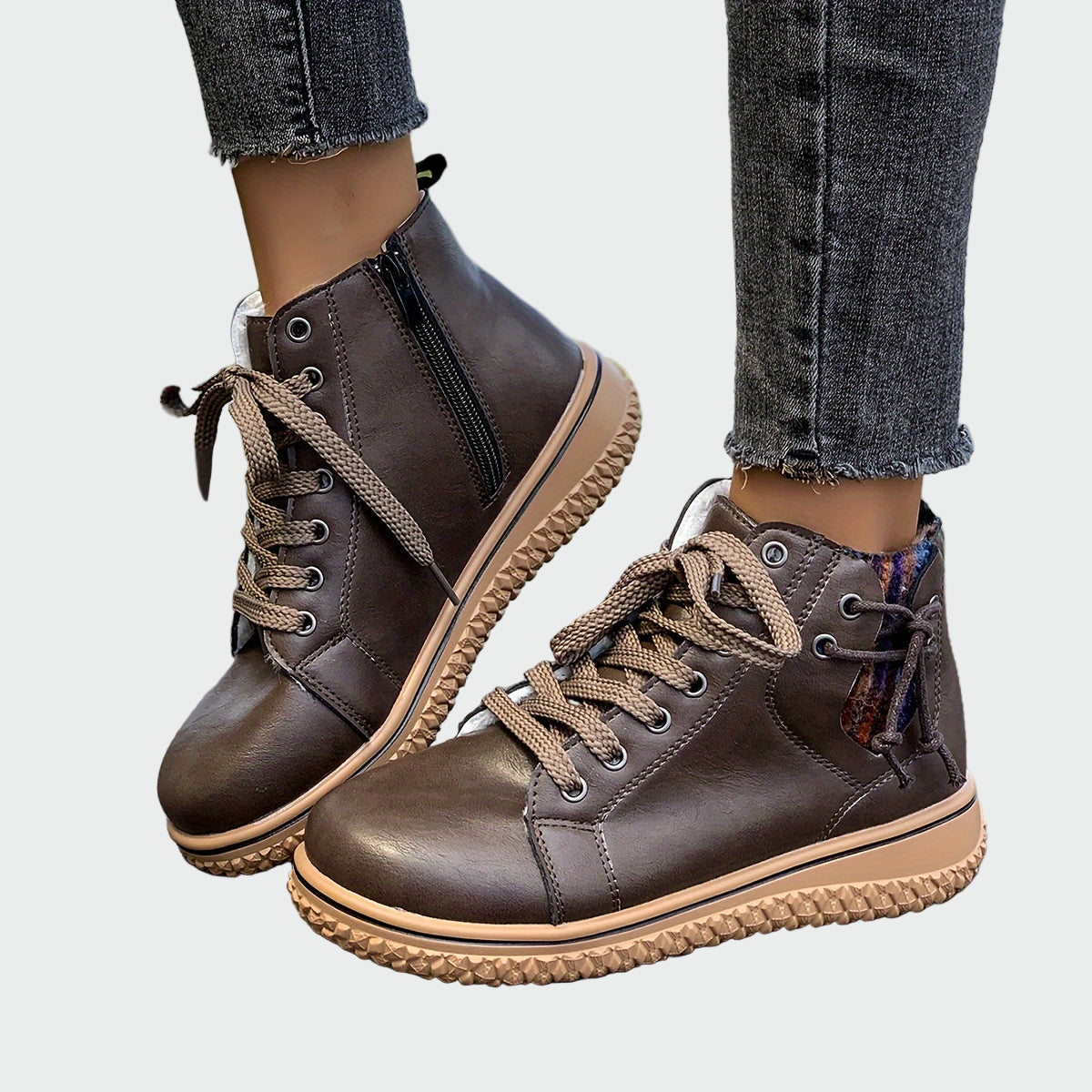 Inés | Modern Leather Orthopaedic Boots with Low Shaft