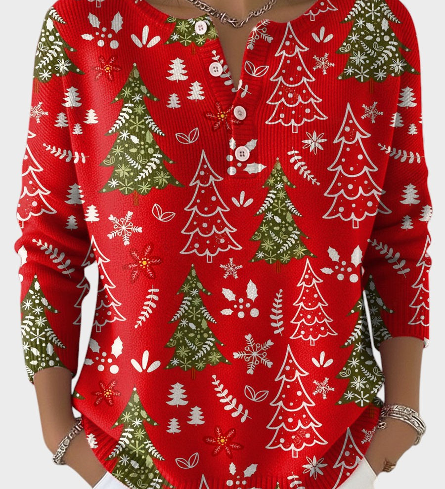 Sofía™ | Christmas Sweater with Decorative Buttons