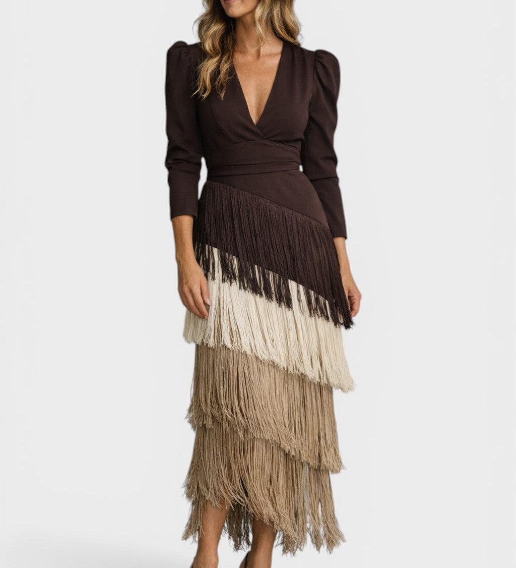 Beatriz™ | Elegant Evening Fringed Dress