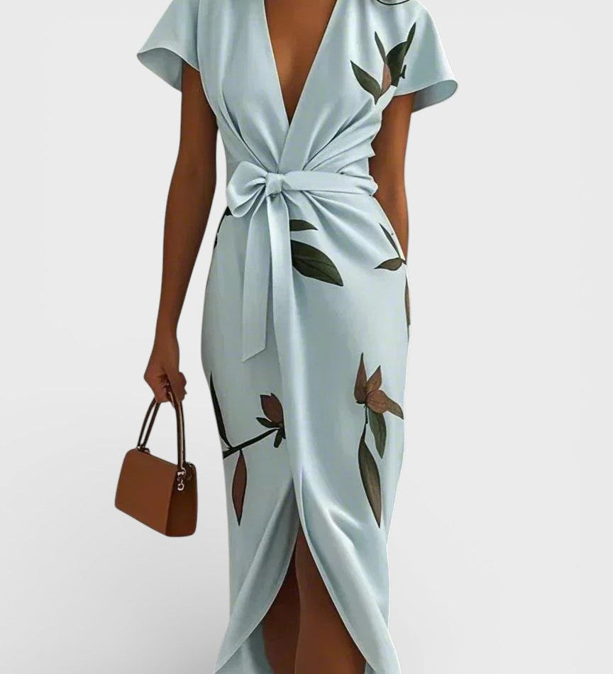 Elena™ | Elegant Floral Wrap Dress