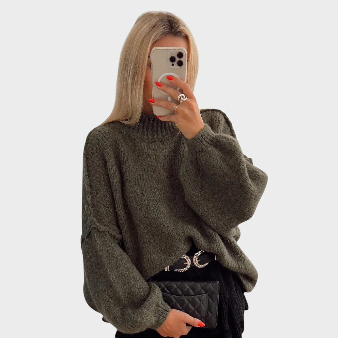 Carly™ | Oversized Knit Sweater with Balloon Sleeves