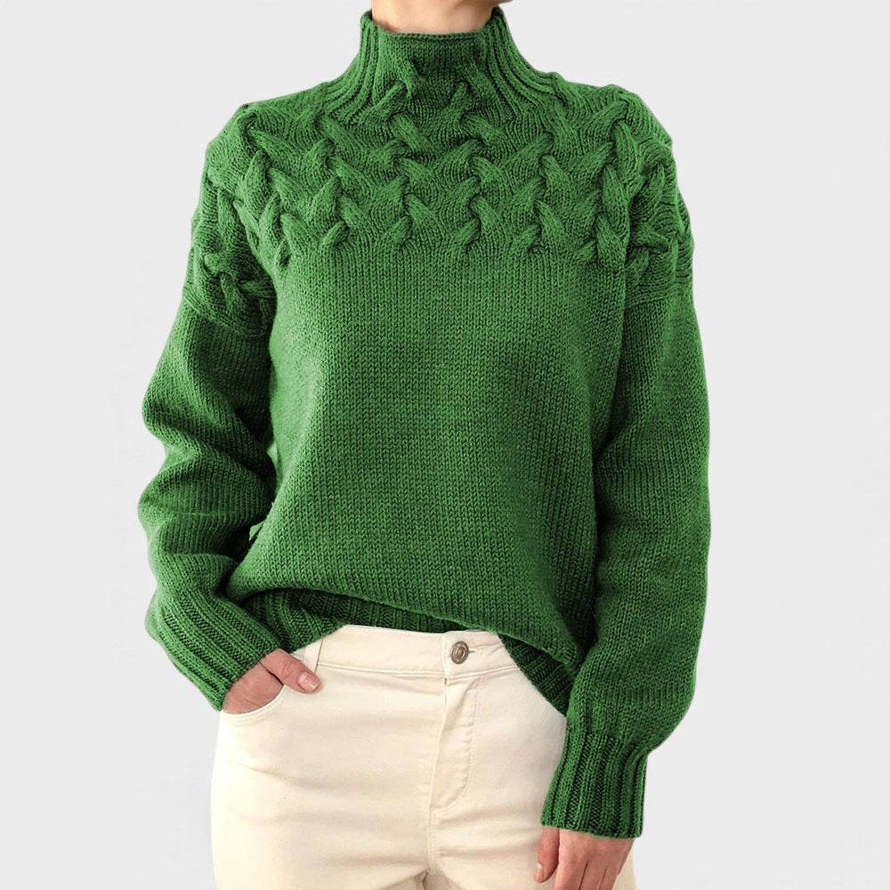 Nora™ | Warm Knitted Sweater with High Neck