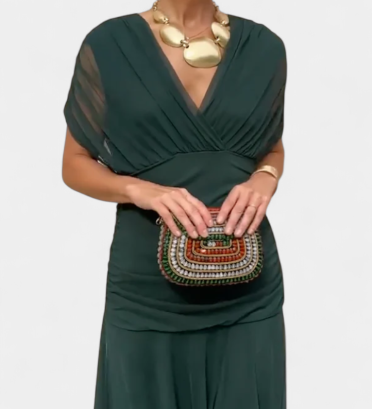 Herminia™ | Elegant dress with V-neck