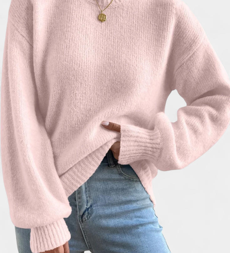 Emilia™ | Round Neck Balloon Sleeve Jumper