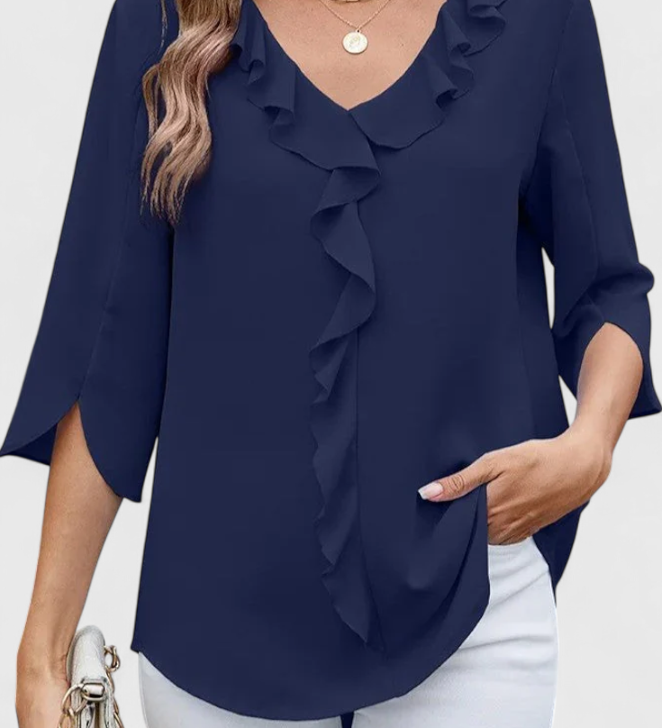 Annemiek Casual Blouse with Loose Cut and Sophisticated Style