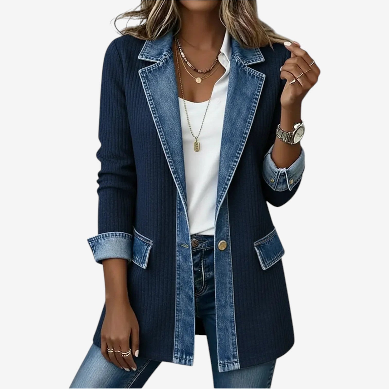 Emilia™ | Elegant Denim Blazer