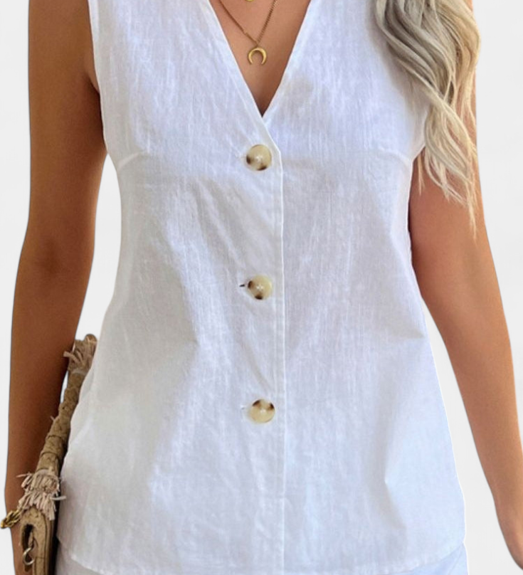 Loren Relaxed Style Sleeveless Linen Set